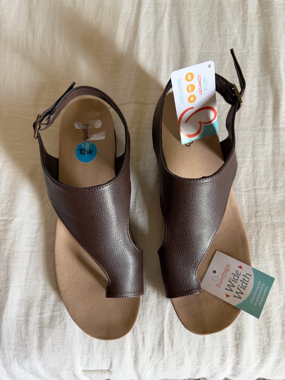 BareTraps Dark Brown Wide-Width Slingback Sandals